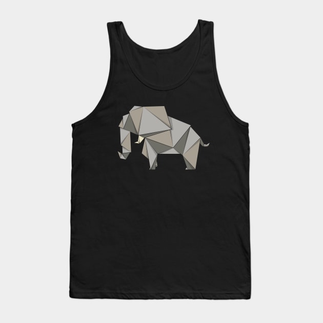 Elephant, origami style Tank Top by yanmos